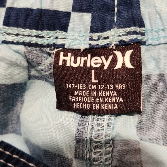 Hurley Blue large 12 13 printed pull on walkshorts large new with tags - Picture 10 of 13